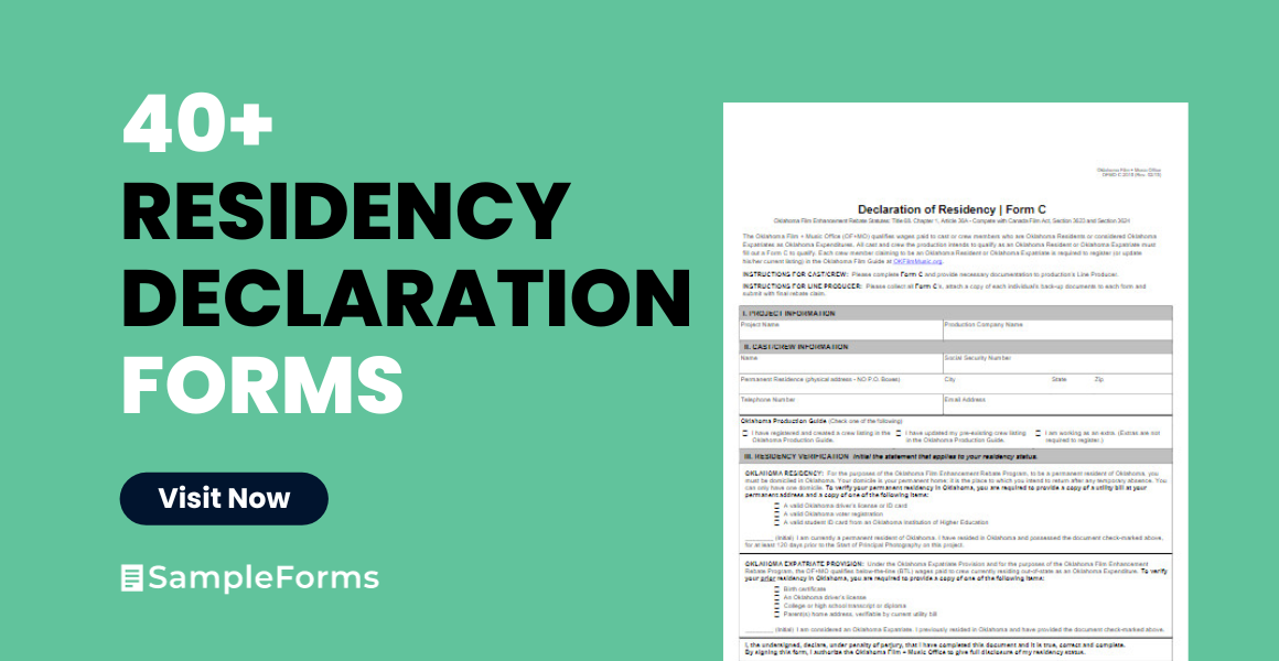 residency declaration forms