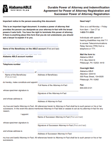 alabama durable power of attorney form