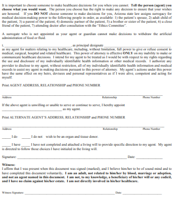 10+ Free Arizona (AZ) Power of Attorney Form Download – How to Create ...