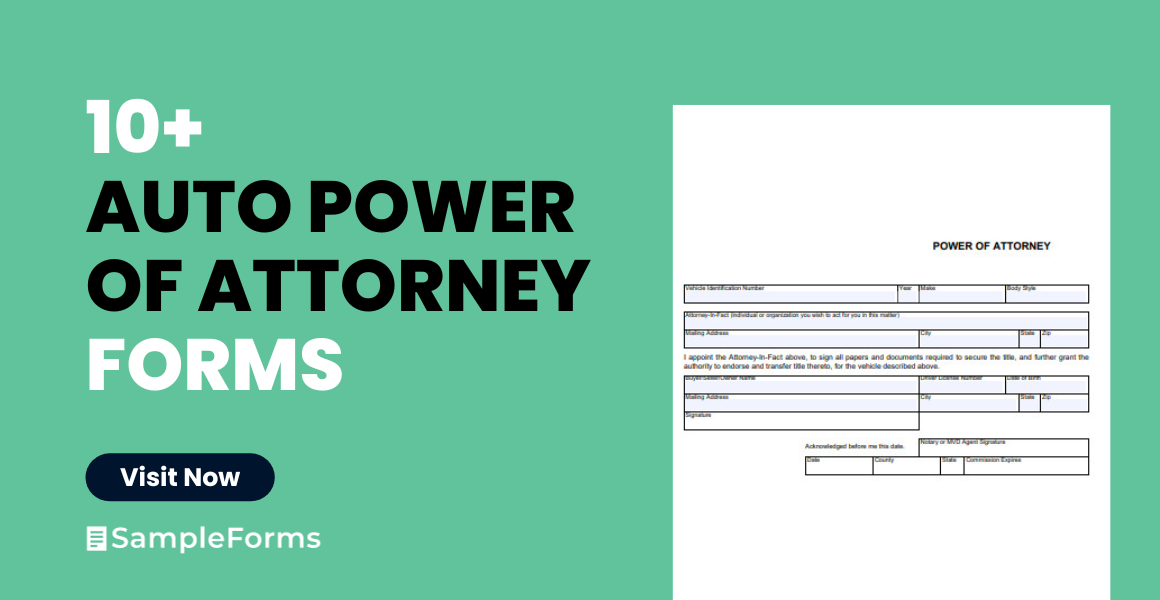 auto power of attorney form