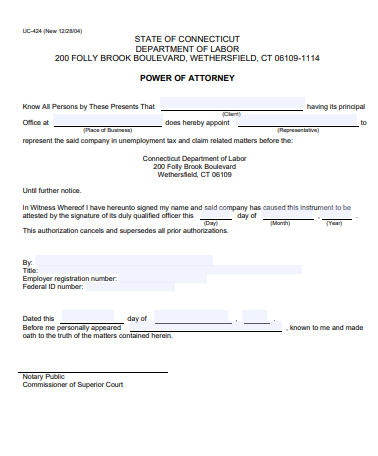 connecticut blank power of attorney form