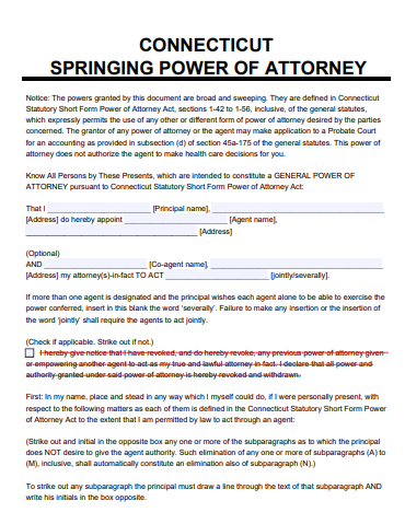 connecticut power of attorney form