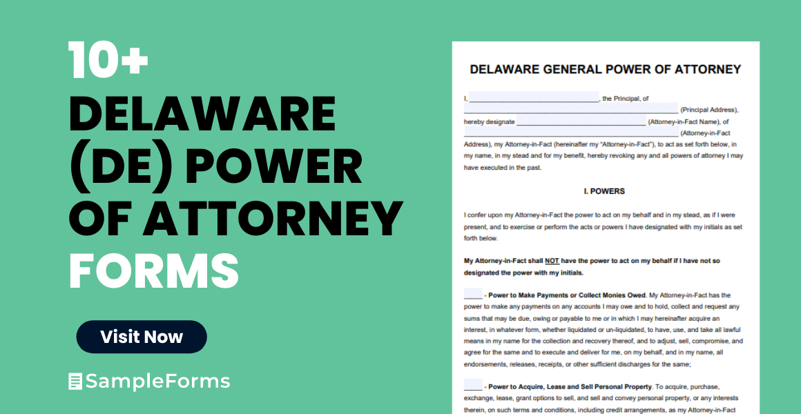 delaware de power of attorney form