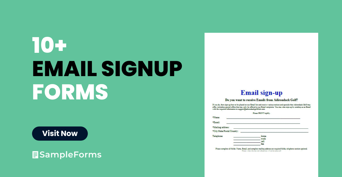 email signup form