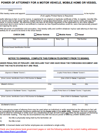 10+ Free Florida (FL) Power of Attorney Form Download – How to Create ...