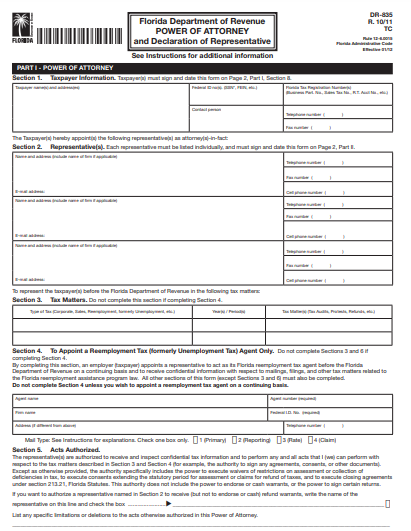 florida power of attorney form