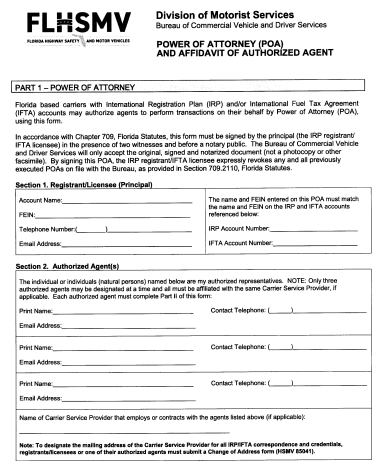 florida simple power of attorney form