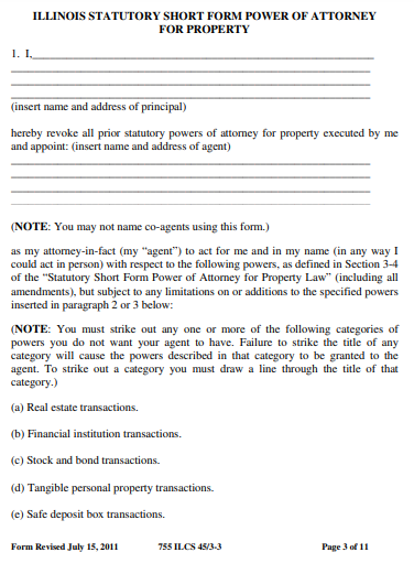 illinois statutory power of attorney form