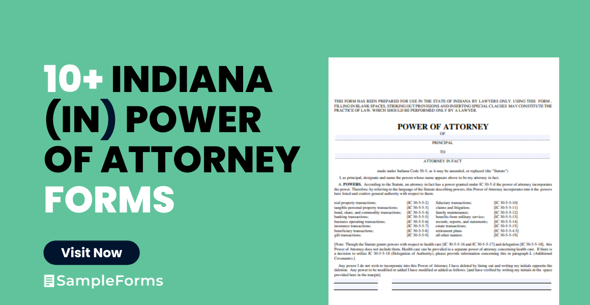 indiana in power of attorney forms