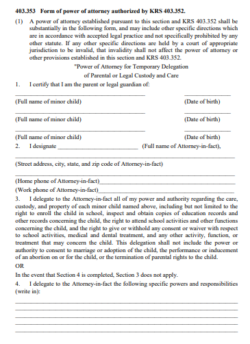 kentucky general power of attorney form