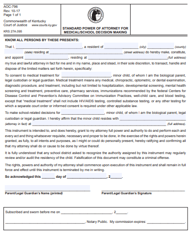 10+ Free Kentucky (KY) Power of Attorney Form Download – How to Create ...