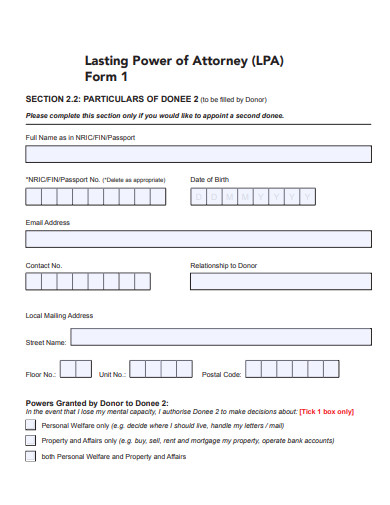 lasting power of attorney application form
