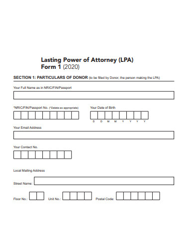lasting power of attorney form in texas