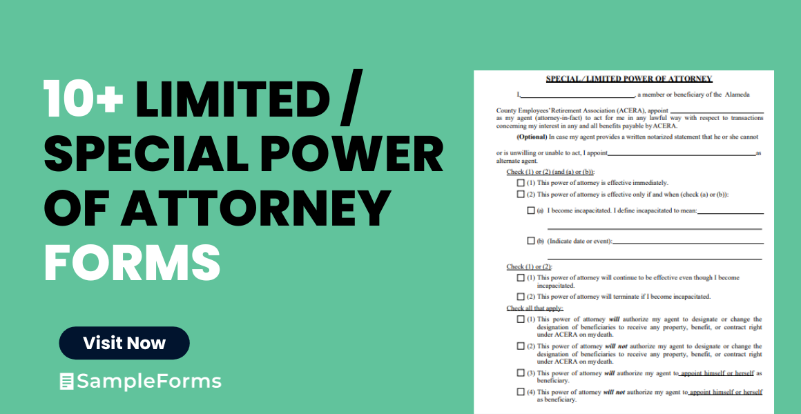 limited special power of attorney forms