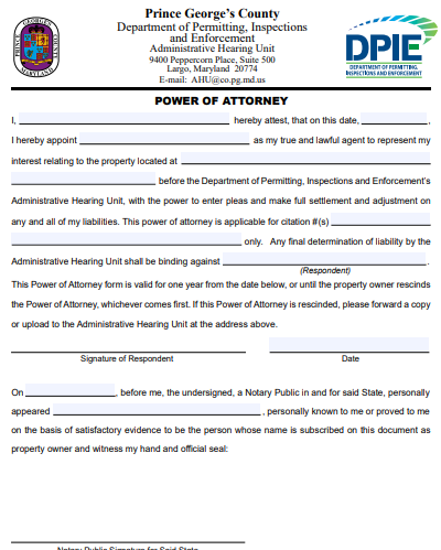maryland printable power of attorney form 
