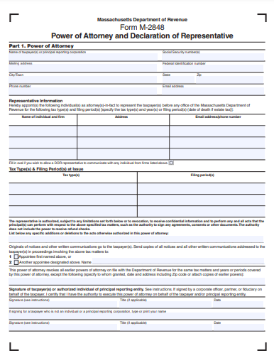 massachusetts irs form 2848 power of attorney form