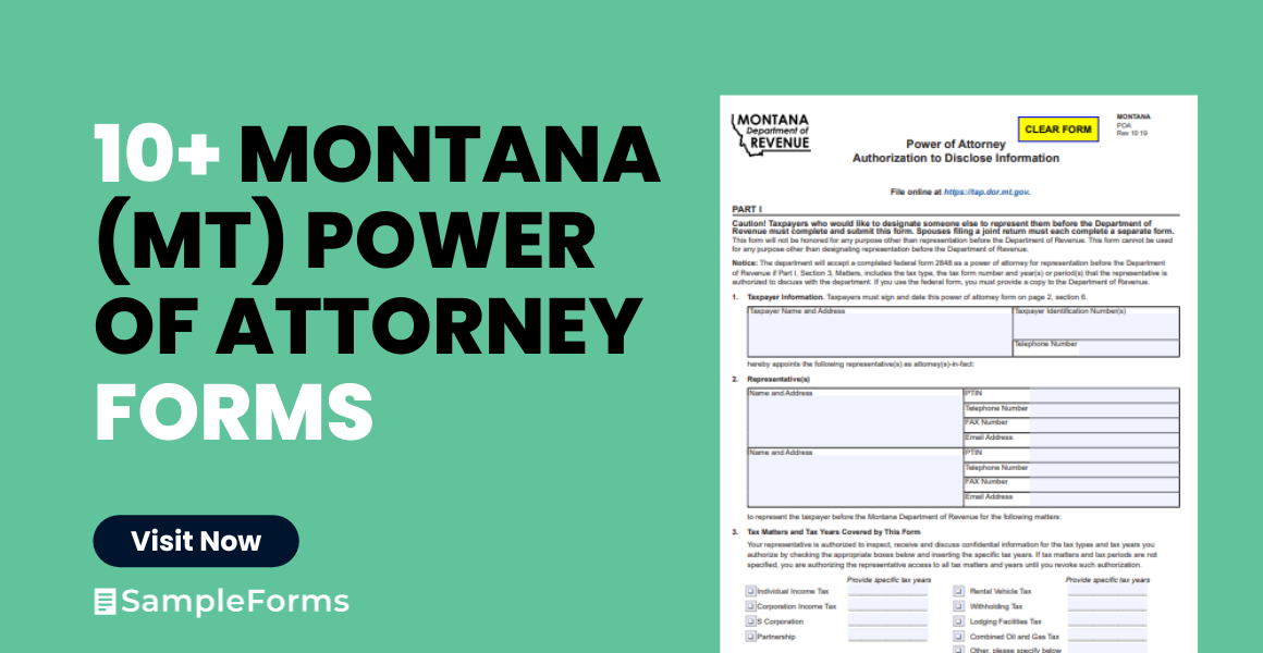 montana mt power of attorney forms