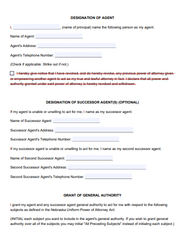 10+ Free Nebraska (NE) Power of Attorney Form Download – How to Create ...