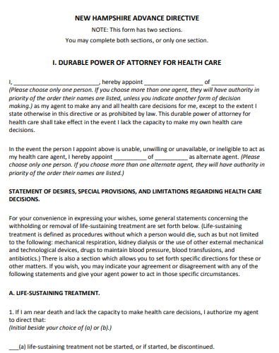new hampshire durable power of attorney form