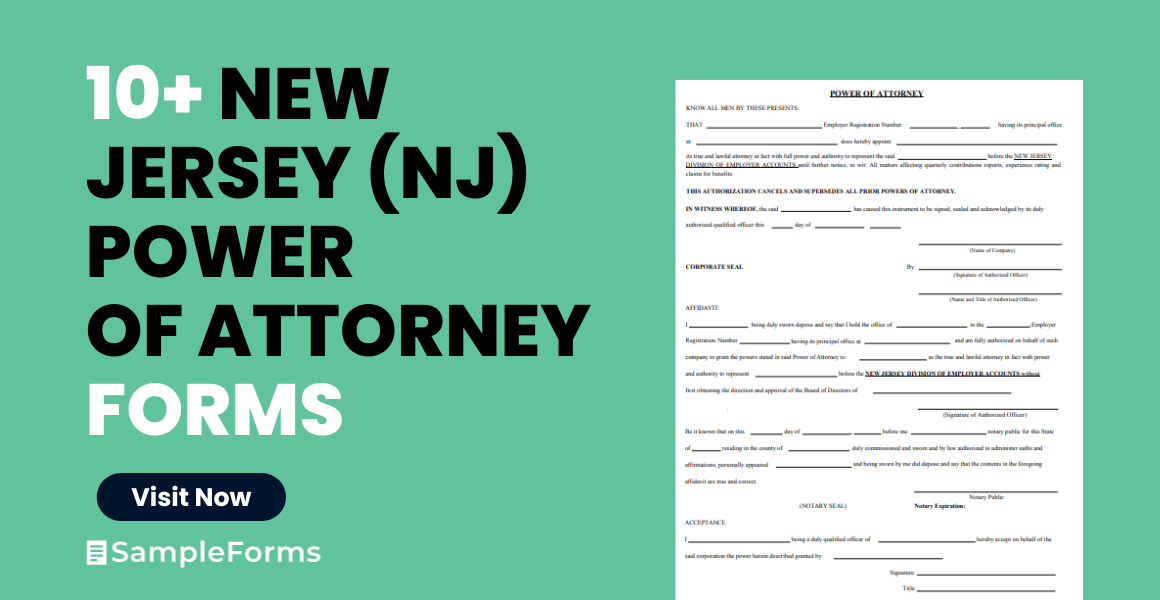new jersey nj power of attorney forms