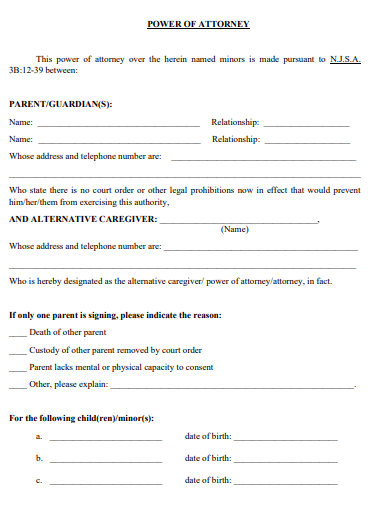 new jersey power of attorney form
