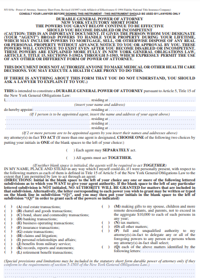 10+ Free New York (NY) Power of Attorney Form Download – How to Create ...