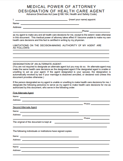 new york power of attorney form