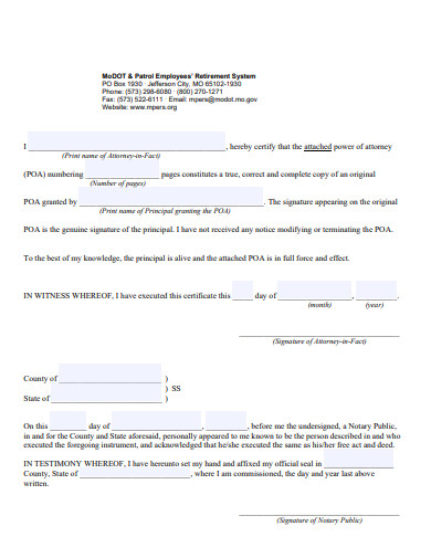 notary power of attorney form
