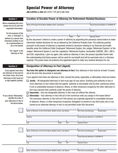 notary special power of attorney form