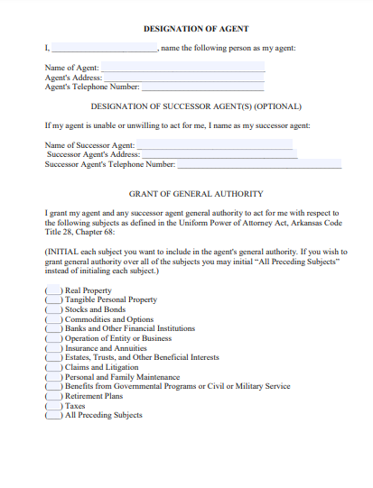 10 Free Arkansas Ar Power Of Attorney Form Download How To Create Guide Tips 9168