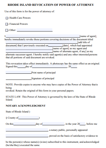 10+ Free Rhode Island (RI) Power of Attorney Form Download – How to ...