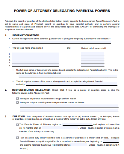 10+ Free Arizona (AZ) Power of Attorney Form Download – How to Create ...