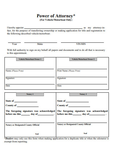 Free 10+ Auto Power of Attorney Forms Download – How to Create Guide, Tips