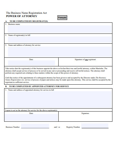 specific business power of attorney form