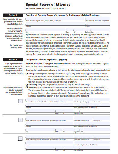 specific standard power of attorney form