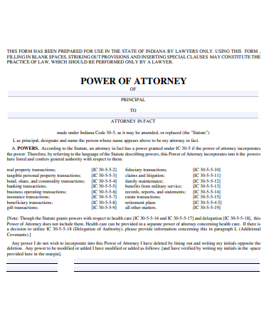 10+ Free Indiana (IN) Power of Attorney Form Download – How to Create ...