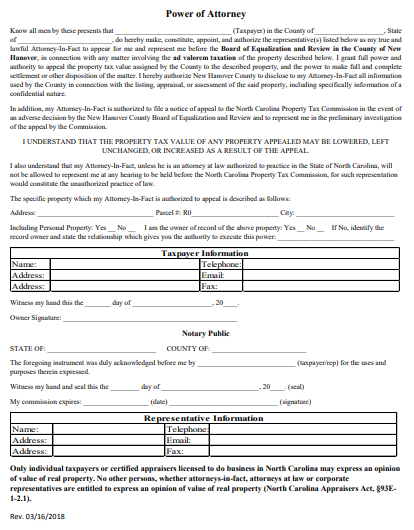10+ Free North Carolina (NC) Power of Attorney Form Download – How to ...