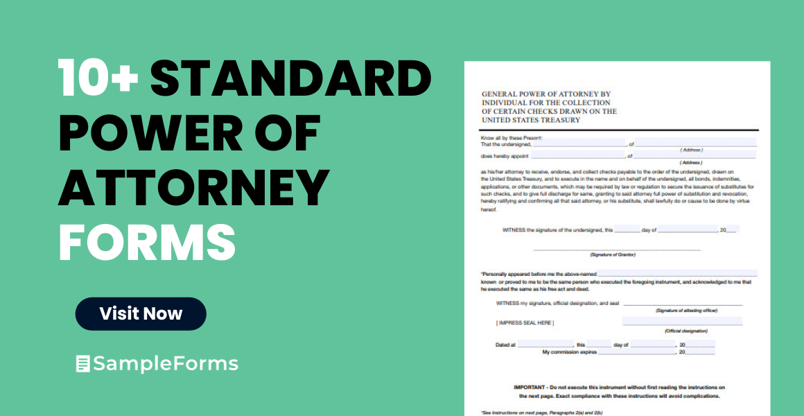 standard power of attorney forms