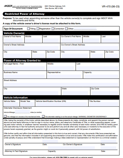 10+ Free Maryland (MD) Power of Attorney Form Download – How to Create ...