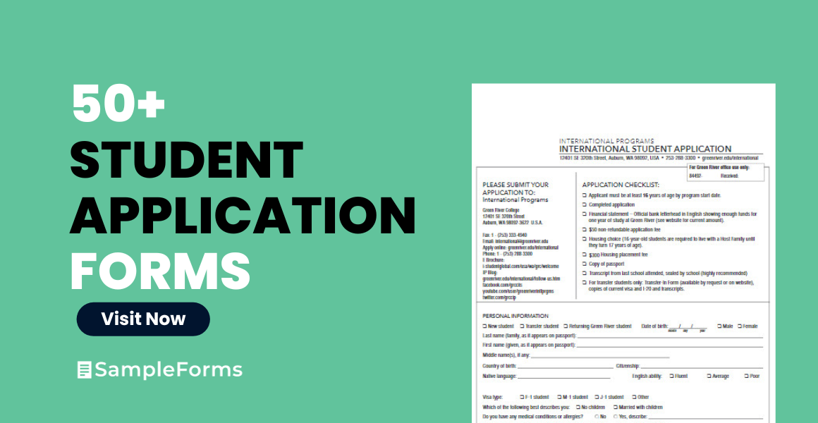 student application form