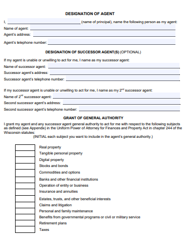 wisconsin power of attorney form