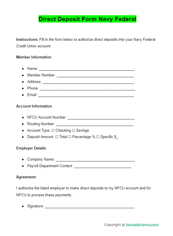 FREE 13+ Direct Deposit Form Samples, PDF, MS Word, Google Docs