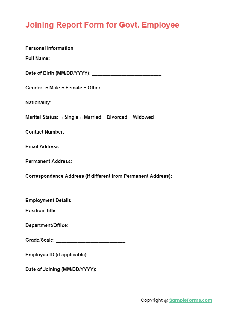 FREE 14+ Joining Report Form Samples, PDF, MS Word, Google Docs