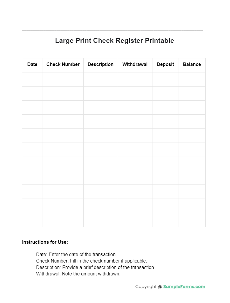 large print check register printable