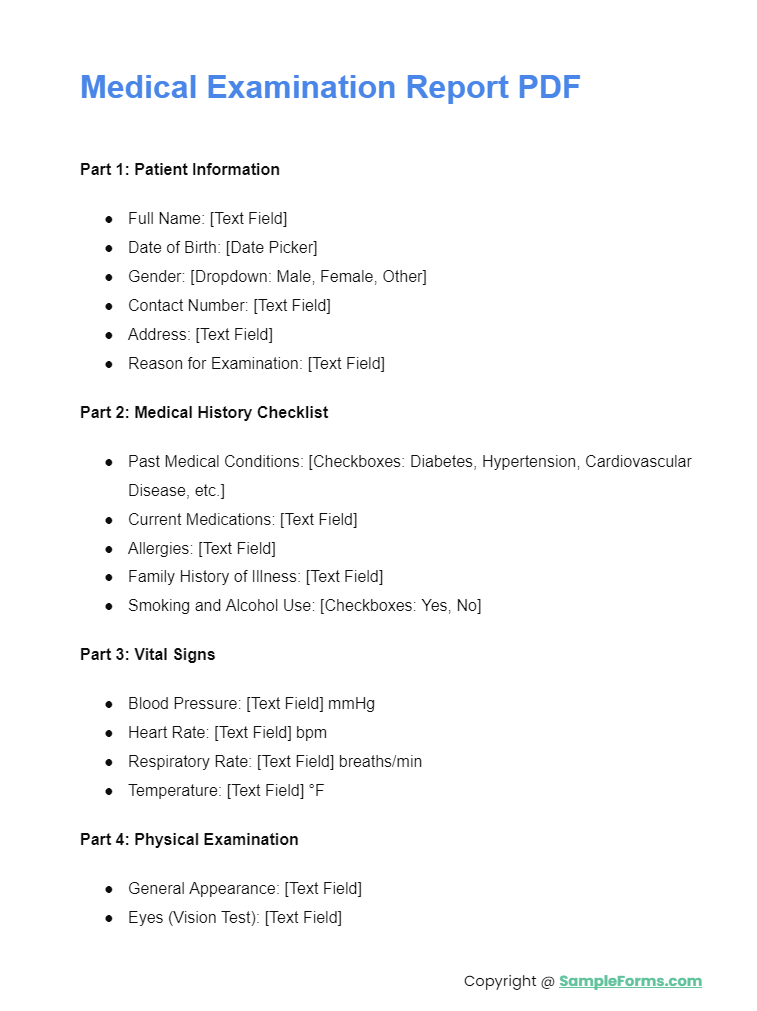 medical examination report pdf