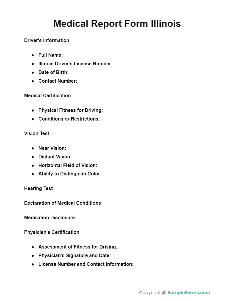medical report form illinois