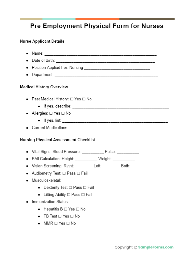 FREE 11+ Pre Employment Physical Form Samples, PDF, MS Word, Google Docs