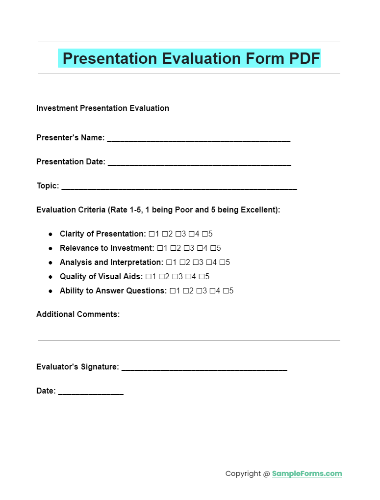 presentation evaluation form pdf