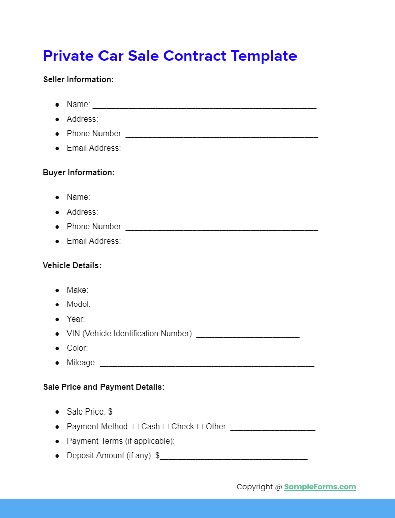 FREE 12+ Car Sale Contract Form Samples, PDF, MS Word, Google Docs