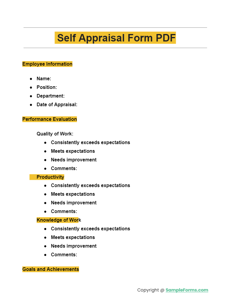 self appraisal form pdf